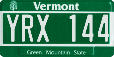 VT license plate YRX144