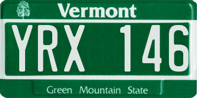 VT license plate YRX146