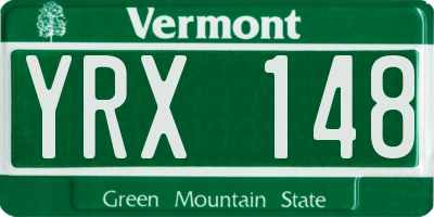 VT license plate YRX148