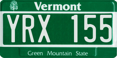 VT license plate YRX155