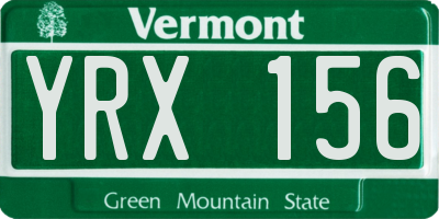 VT license plate YRX156