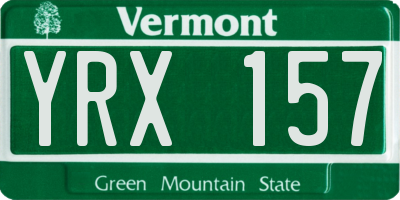 VT license plate YRX157