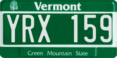 VT license plate YRX159