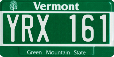 VT license plate YRX161