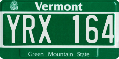 VT license plate YRX164