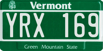 VT license plate YRX169
