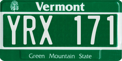 VT license plate YRX171