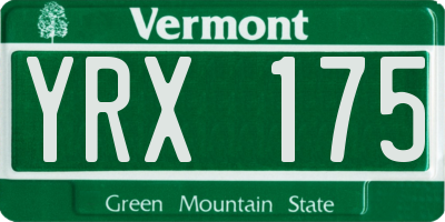 VT license plate YRX175