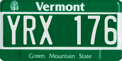VT license plate YRX176