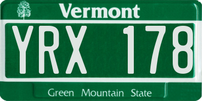 VT license plate YRX178
