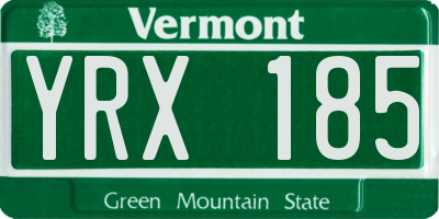VT license plate YRX185