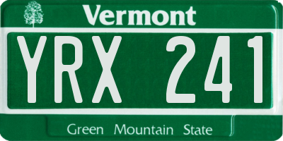 VT license plate YRX241