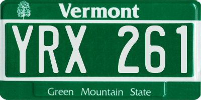 VT license plate YRX261