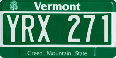 VT license plate YRX271