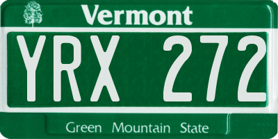 VT license plate YRX272