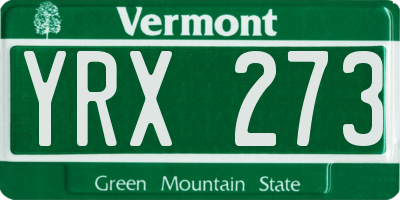 VT license plate YRX273