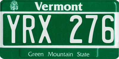 VT license plate YRX276
