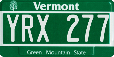 VT license plate YRX277