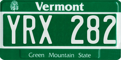 VT license plate YRX282