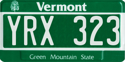 VT license plate YRX323
