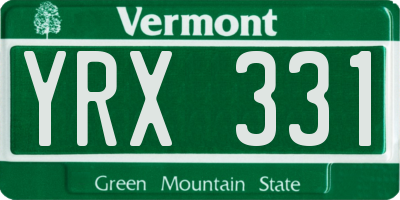 VT license plate YRX331