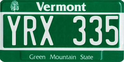 VT license plate YRX335