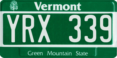 VT license plate YRX339