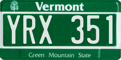 VT license plate YRX351