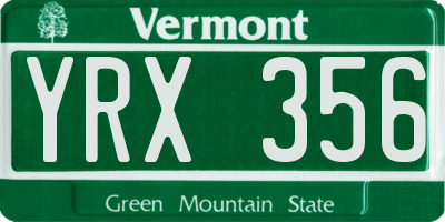 VT license plate YRX356