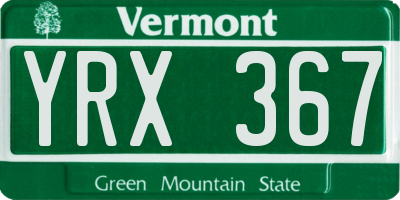 VT license plate YRX367