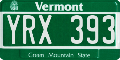 VT license plate YRX393