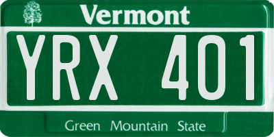 VT license plate YRX401