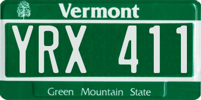 VT license plate YRX411