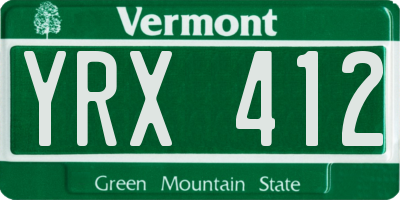 VT license plate YRX412