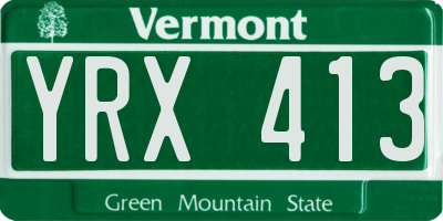 VT license plate YRX413