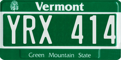 VT license plate YRX414
