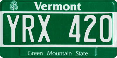 VT license plate YRX420