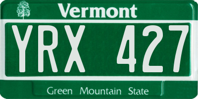 VT license plate YRX427