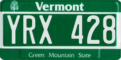 VT license plate YRX428
