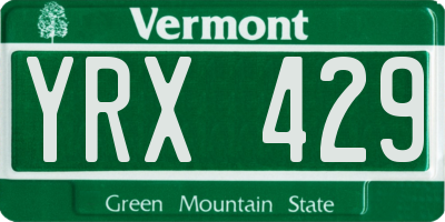 VT license plate YRX429