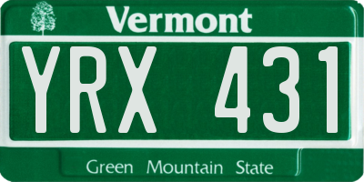 VT license plate YRX431