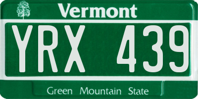VT license plate YRX439