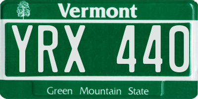 VT license plate YRX440