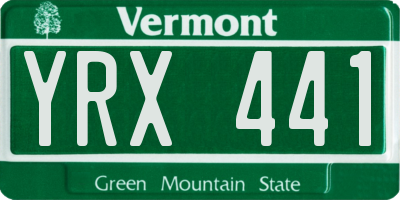 VT license plate YRX441