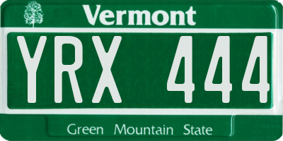VT license plate YRX444