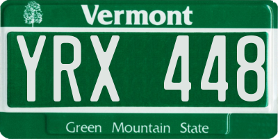 VT license plate YRX448
