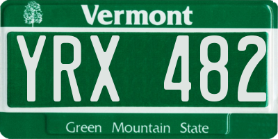 VT license plate YRX482