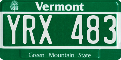 VT license plate YRX483