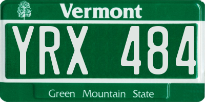 VT license plate YRX484