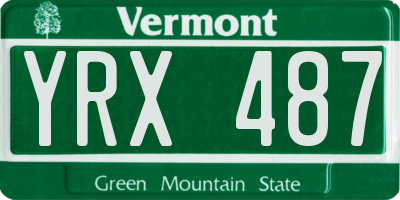 VT license plate YRX487